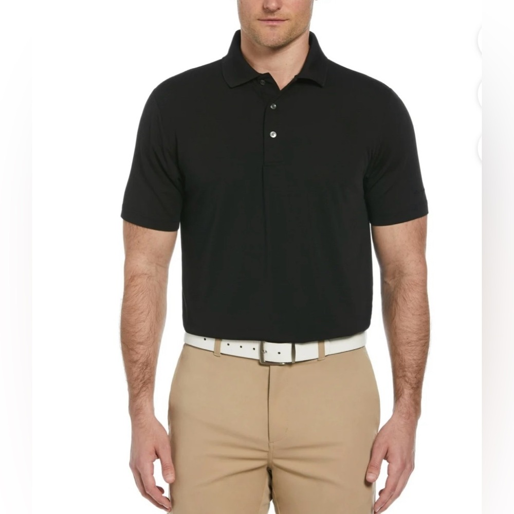 (2) Ben Hogan men’s‎ size small pullover polo shirts, one black one navy blue